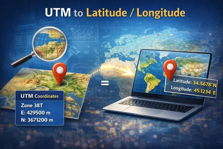 تبدیل UTM به مختصات جغرافیایی